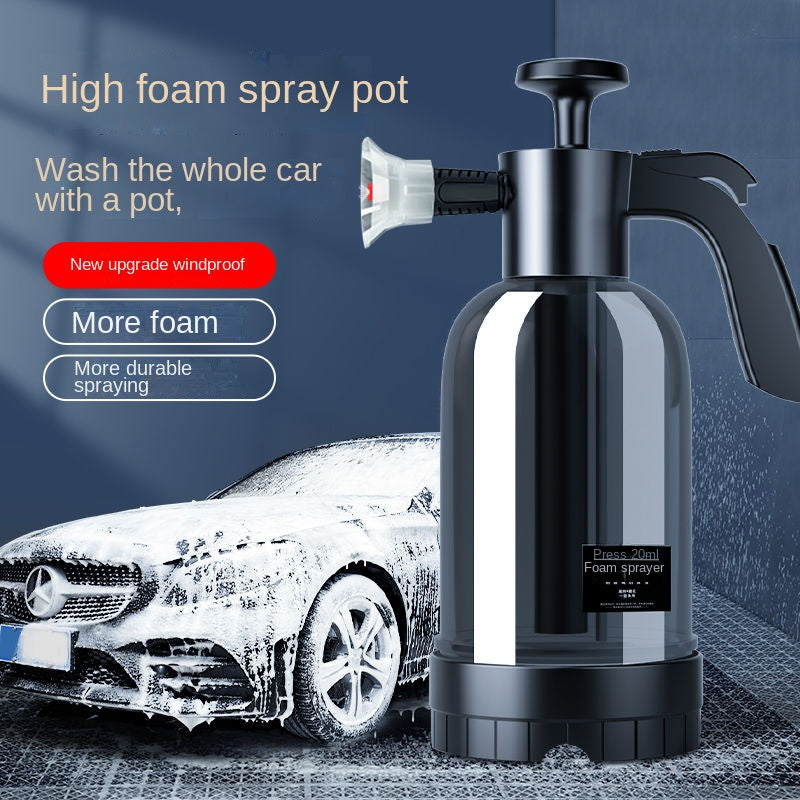 2L Hand Pump Foam Sprayer – 3 Nozzle Car Wash & Window Cleaning Bottle