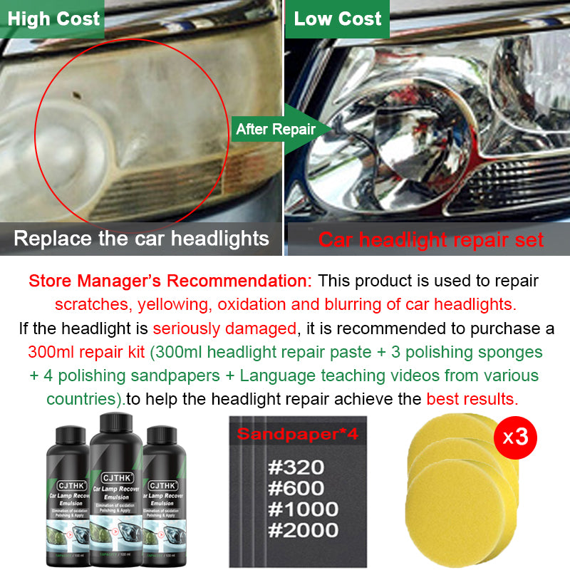 Headlight Restoration Kit – Scratch & Oxidation Remover Polish